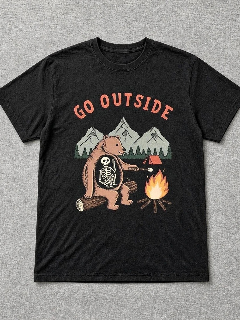 Go Outside Graphic Tee in Black Like New